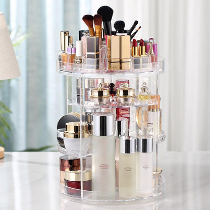 Rynx | 360° rotating makeup dispenser, adjustable cosmetic storage with 8 layers