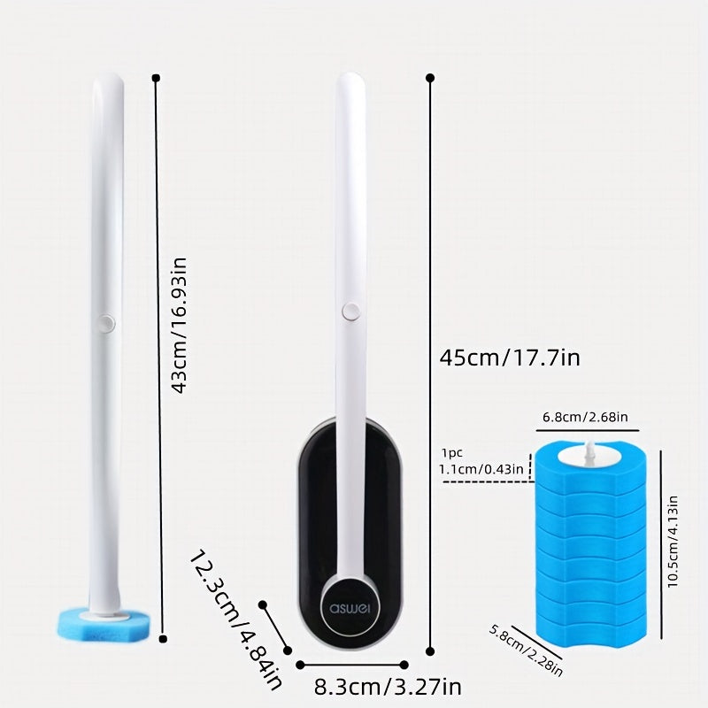 Rynx | 32 Brush Heads Set or 48 Accessory Brush Heads - Wall-Mounted Bathroom Cleaning Kit with Fragrant Brushes - Powerful Toilet Brush Set