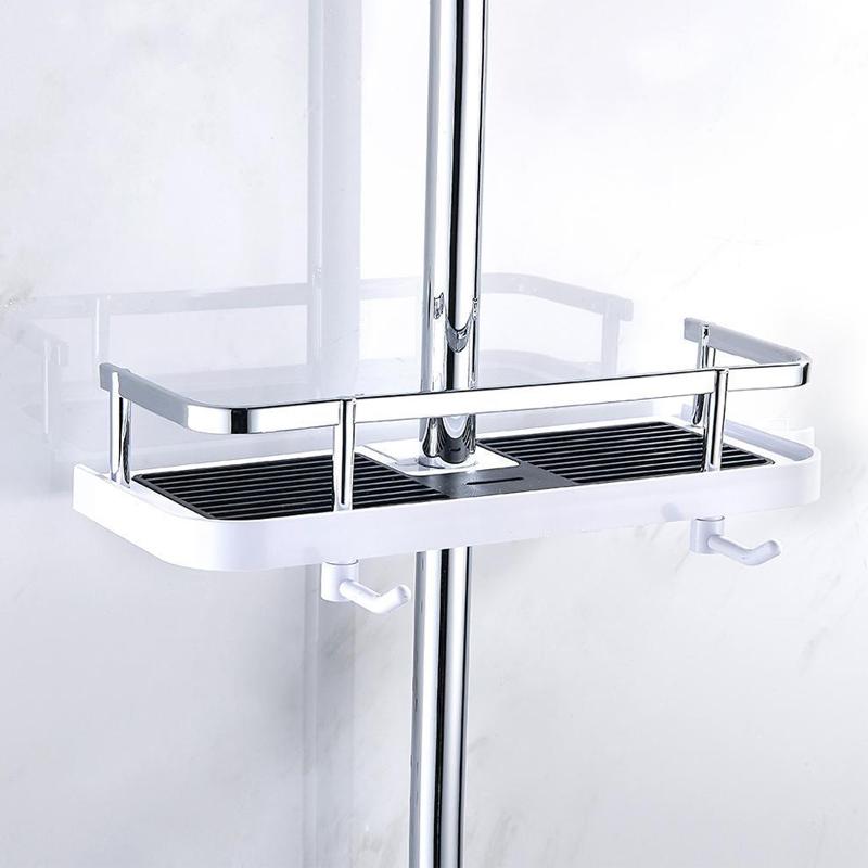 Rynx | Bathroom Shelf Caddy for Shower Rail, No Drilling Pole Shower Storage Rack Holder