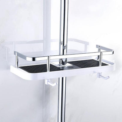 Rynx | Bathroom Shelf Caddy for Shower Rail, No Drilling Pole Shower Storage Rack Holder