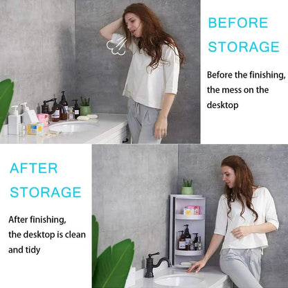 Rynx | 360° Redatable Corner Shelf – Space-Saving Organizer
