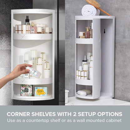 Rynx | 360° Redatable Corner Shelf – Space-Saving Organizer
