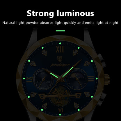 Rynx | Luxurious waterproof men's chronograph with stainless steel bracelet