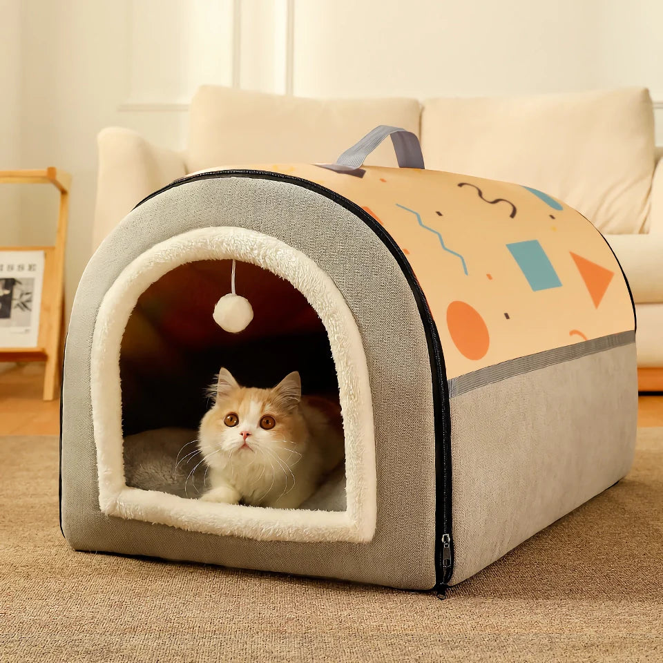 Rynx | Breathable Warm Plush Pet Bed House – Soft, Washable Cushion for Cats & Small Dogs
