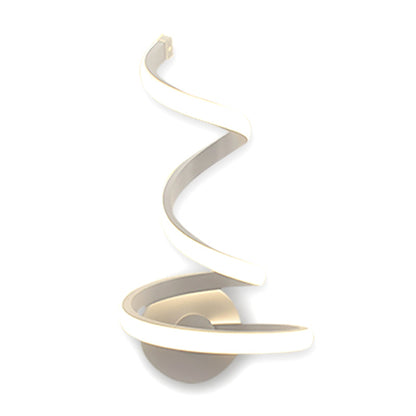 Rynx | LED Dining Room Wall Light Modernist White Wall Mounted Lamp with Spiral Acrylic Shade