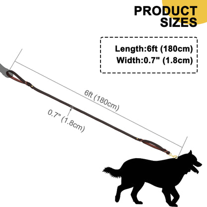 Rynx | 6ft genuine leather dog leash