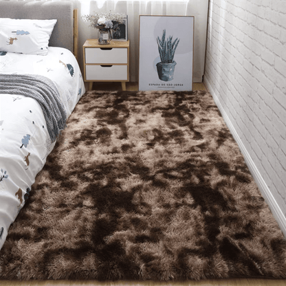 Rynx | 1pc Soft Plush Area Rug - Non-Slip Fuzzy Shaggy Bedside Carpet, Tie-Dyed Living Room Rug, Pet Friendly, Bedroom and Home Decor