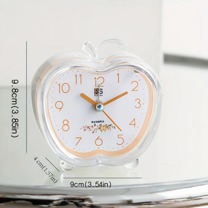 Rynx | Crystal Apple Design Alarm Clock with Built-in Night Light - Stylish, Battery-operated, Round and Modern Design