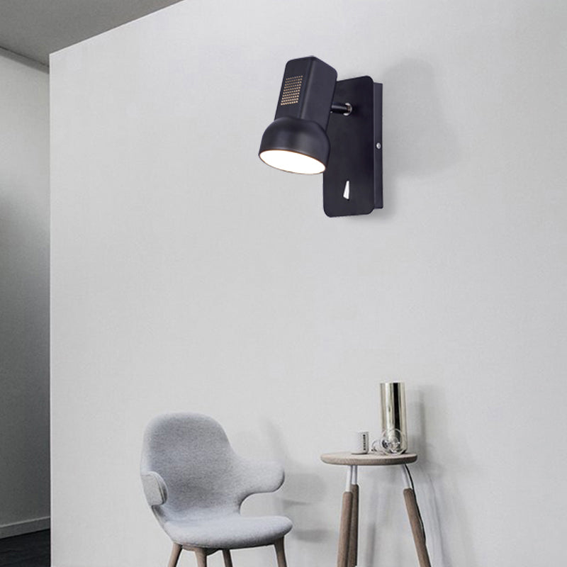 Rynx | Black/Yellow Barn Wall Light Equipment Adjustable Modernist Metal 1 Light Wall Lamp for Living Room, 4" B