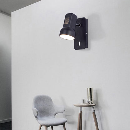 Rynx | Black/Yellow Barn Wall Light Equipment Adjustable Modernist Metal 1 Light Wall Lamp for Living Room, 4" B