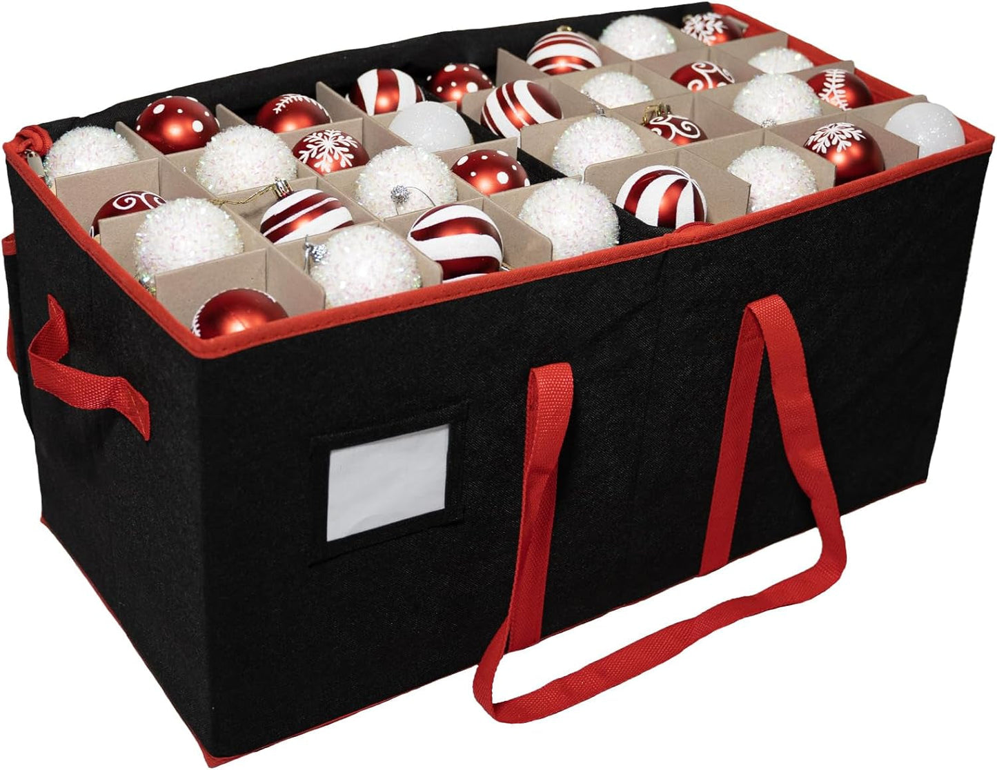 Rynx | Large Christmas ornament storage container box with zipper closure
