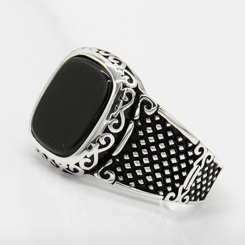 RYNX | Black Onyx and Silver Ring for the Modern Man - Max