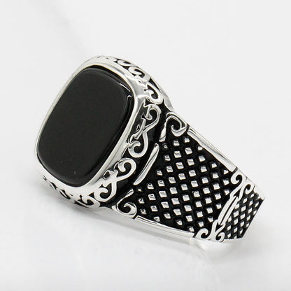 RYNX | Black Onyx and Silver Ring for the Modern Man - Max