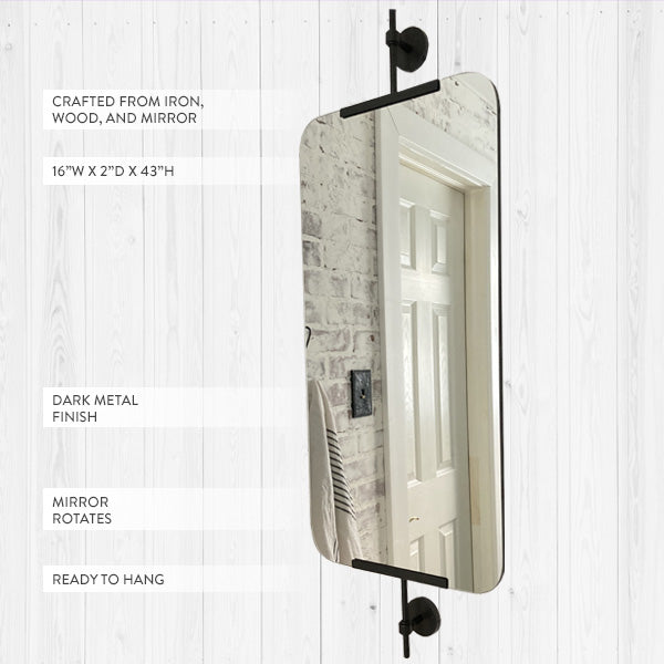 Rynx | Rotating Wall Mirror | Refined Farmhouse