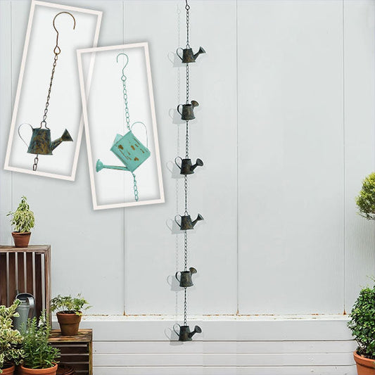Rynx | Antique watering can rain chain, choose your color