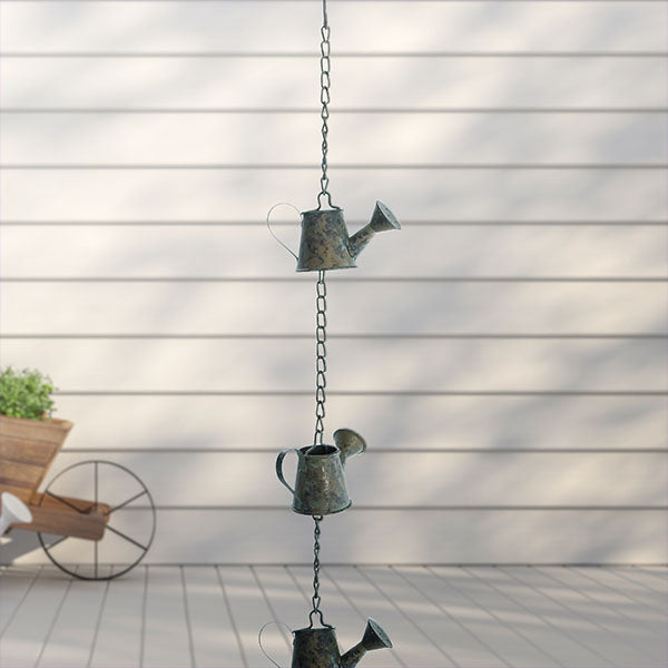Rynx | Antique watering can rain chain, choose your color
