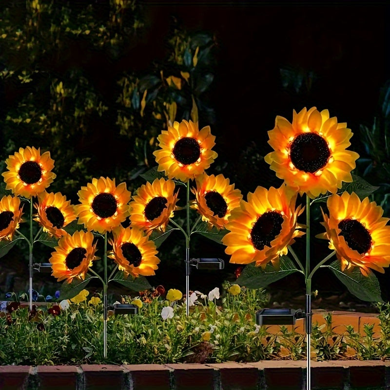 Rynx | SolarBloom - Sunflower LED Garden Lighting with 3 Heads, Waterproof