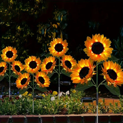 Rynx | SolarBloom - Sunflower LED Garden Lighting with 3 Heads, Waterproof