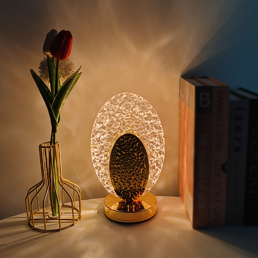 Rynx | FeatherLamp - USB Touch Table Lamp with Peacock Feather Design, Infinite Dimmable LED Light