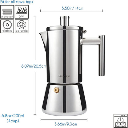 Rynx | Stainless Steel Coffee Maker for the Cooktop