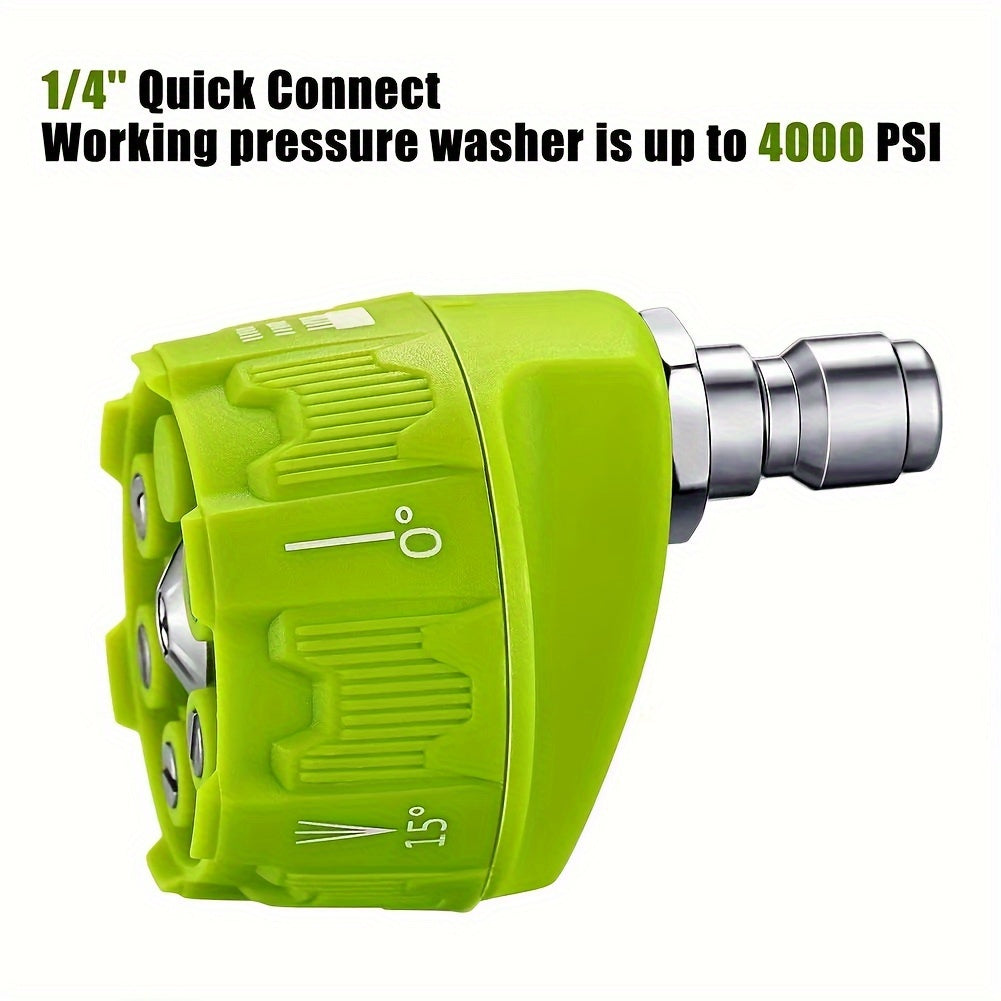 Rynx | 5-in-1 High Pressure Washer Spray Nozzle - Universal Quick Connect, Multi-Angle Watering Tool with Adjustable Tips (0°, 15°, 25°, 40°) and Soap Dispenser for Garden, Vehicle, and Surface Cleaning