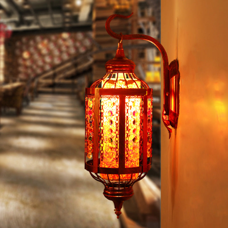 Rynx | Copper Lantern Wall Mount Lighting Antique Metal 1 Head Restaurant Wall Lamp Fixture