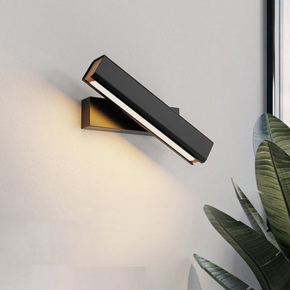 Rynx | Aqsa Modern LED Wall Lamp Indoor Reversible Rectangular Metal/Wood Living Room