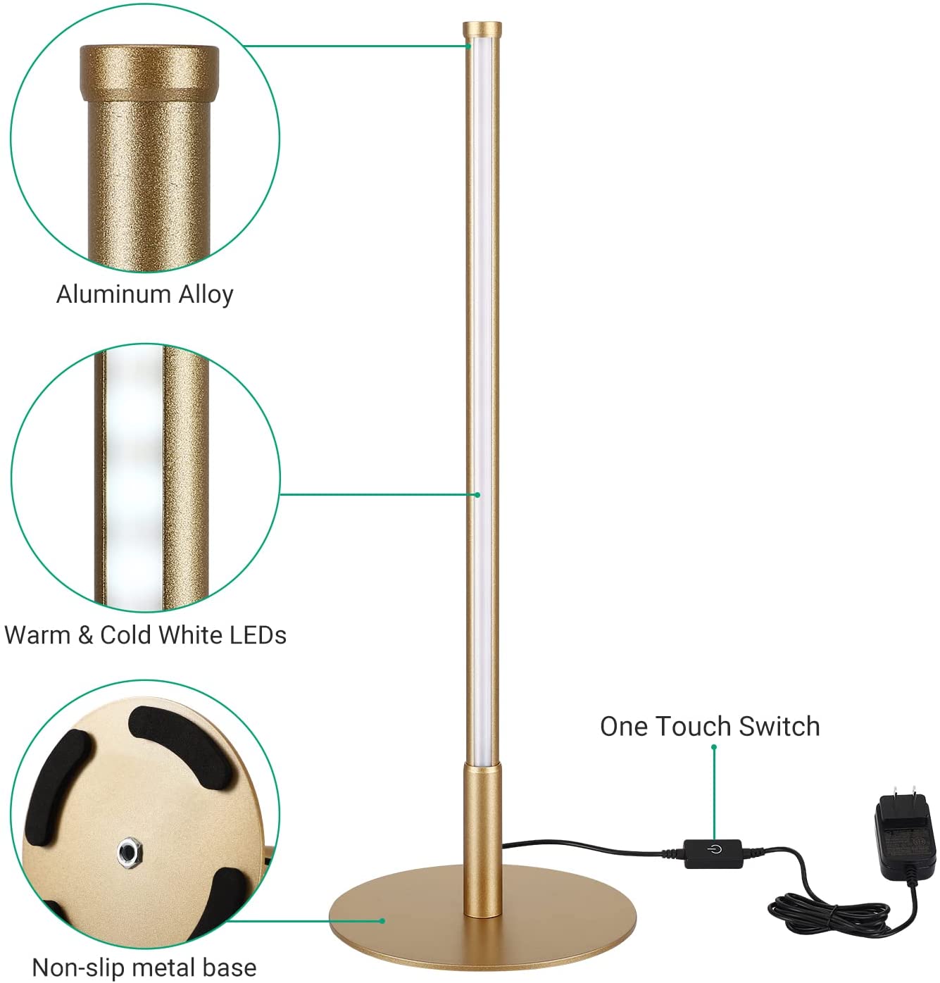 Rynx | Golden Table Lamp with Minimalist Design