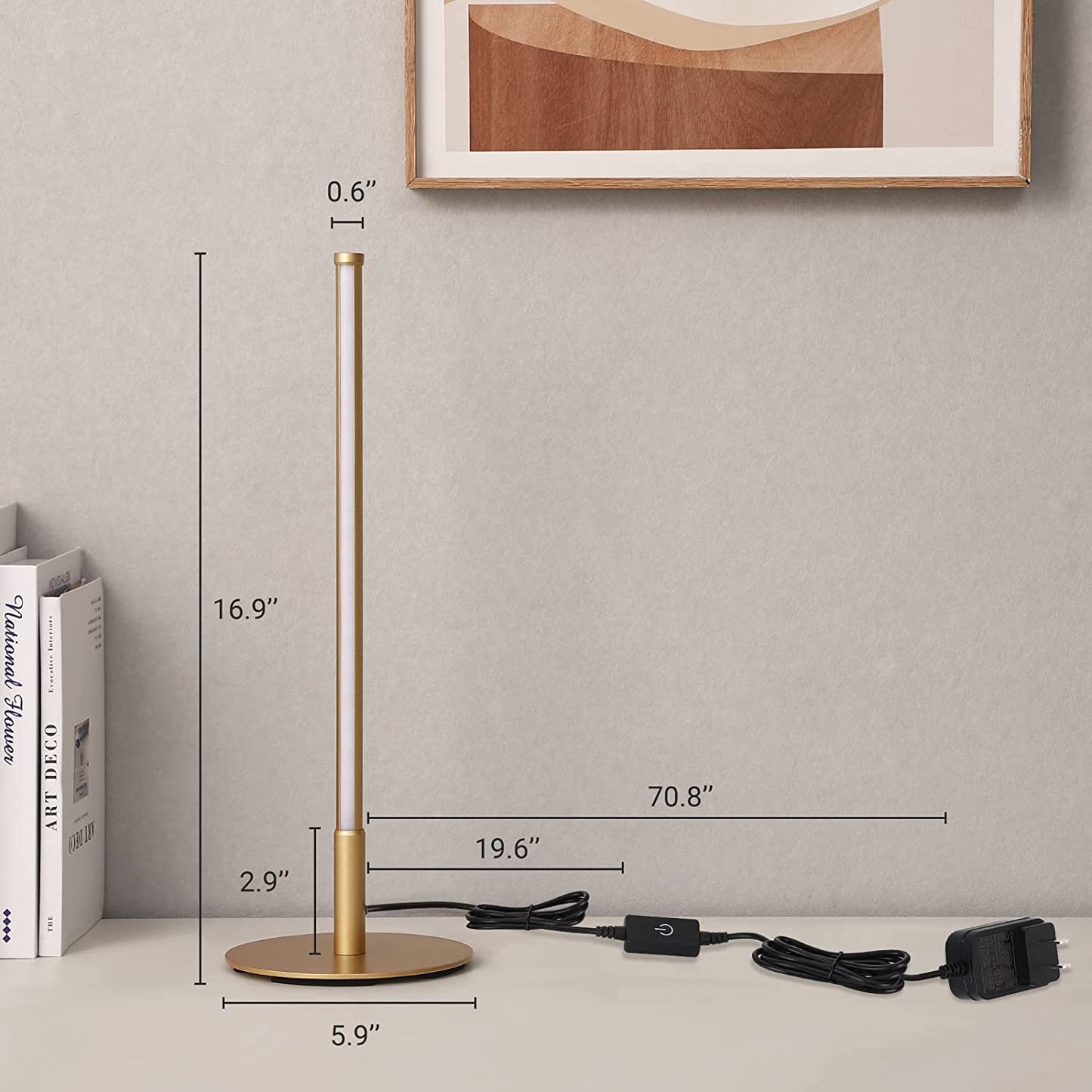 Rynx | Golden Table Lamp with Minimalist Design