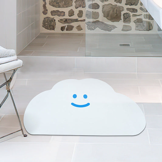 Rynx | Cute white cloud diatomaceous earth bath mat