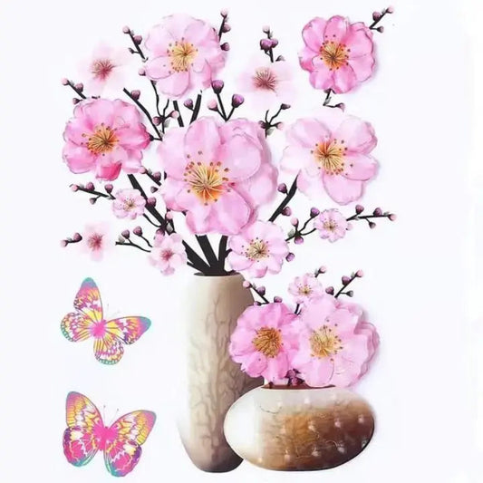Rynx | 3D-Vase-Wall-Sticker – Removable Flower Decoration
