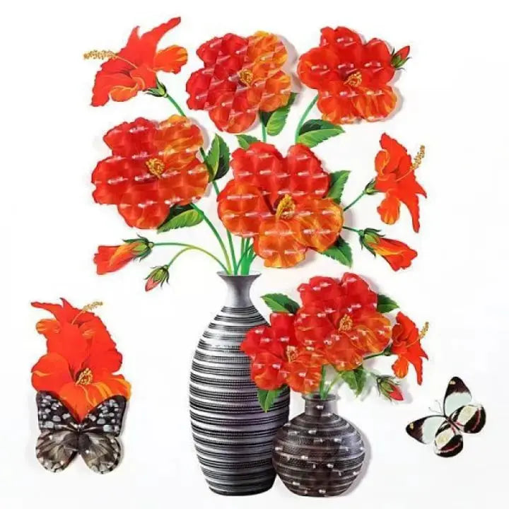 Rynx | 3D-Vase-Wall-Sticker – Removable Flower Decoration