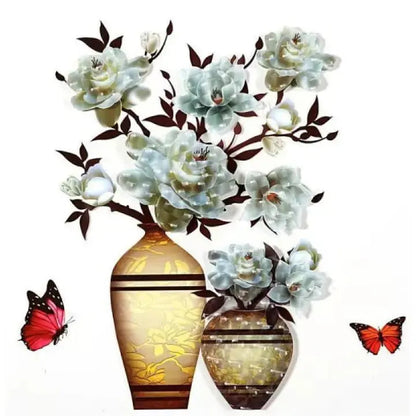 Rynx | 3D-Vase-Wall-Sticker – Removable Flower Decoration
