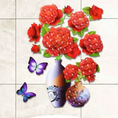 Rynx | 3D-Vase-Wall-Sticker – Removable Flower Decoration