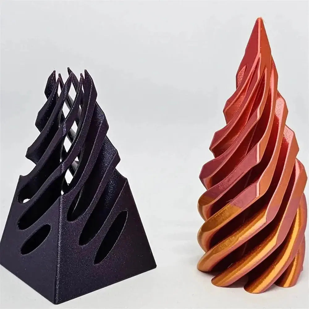 Rynx | 3D printed spiral cone pyramid toy – Unique visual magic desk sculpture