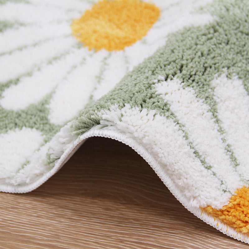 Rynx | Cute Daisy Bath Mat, Floral Bathroom Rug, Multiple Sizes