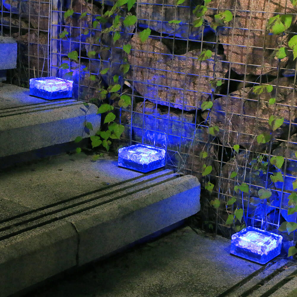 Rynx | IceGlow Solar LED Floor Recessed Light | Waterproof | Glass Effect | Garden Lighting in Various Colors