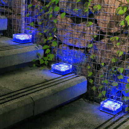 Rynx | IceGlow Solar LED Floor Recessed Light | Waterproof | Glass Effect | Garden Lighting in Various Colors