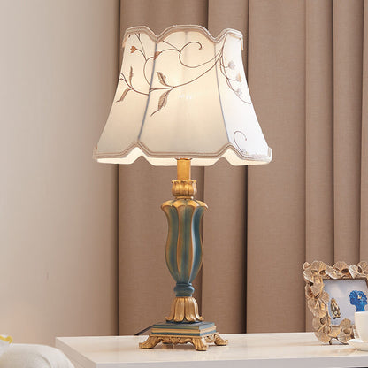 Rynx | Round Fabric Resin Base Classic 1-Light Table Lamp