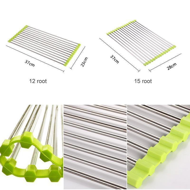 Rynx | Stainless Steel Roll Up Dish Drainer, Collapsible