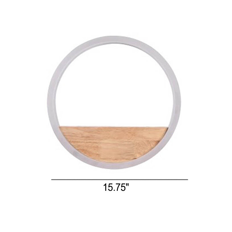 Rynx | Lumoshelf LED Wall Light | Solid Wood with Shelf | Round Wall Lamp | Warm & White Light