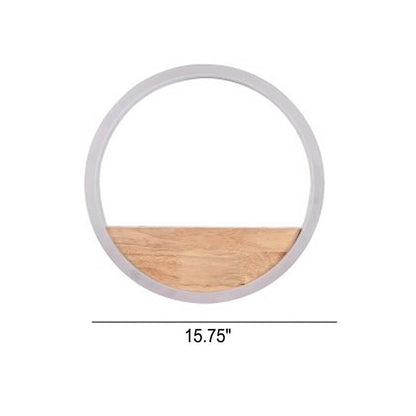 Rynx | Lumoshelf LED Wall Light | Solid Wood with Shelf | Round Wall Lamp | Warm & White Light