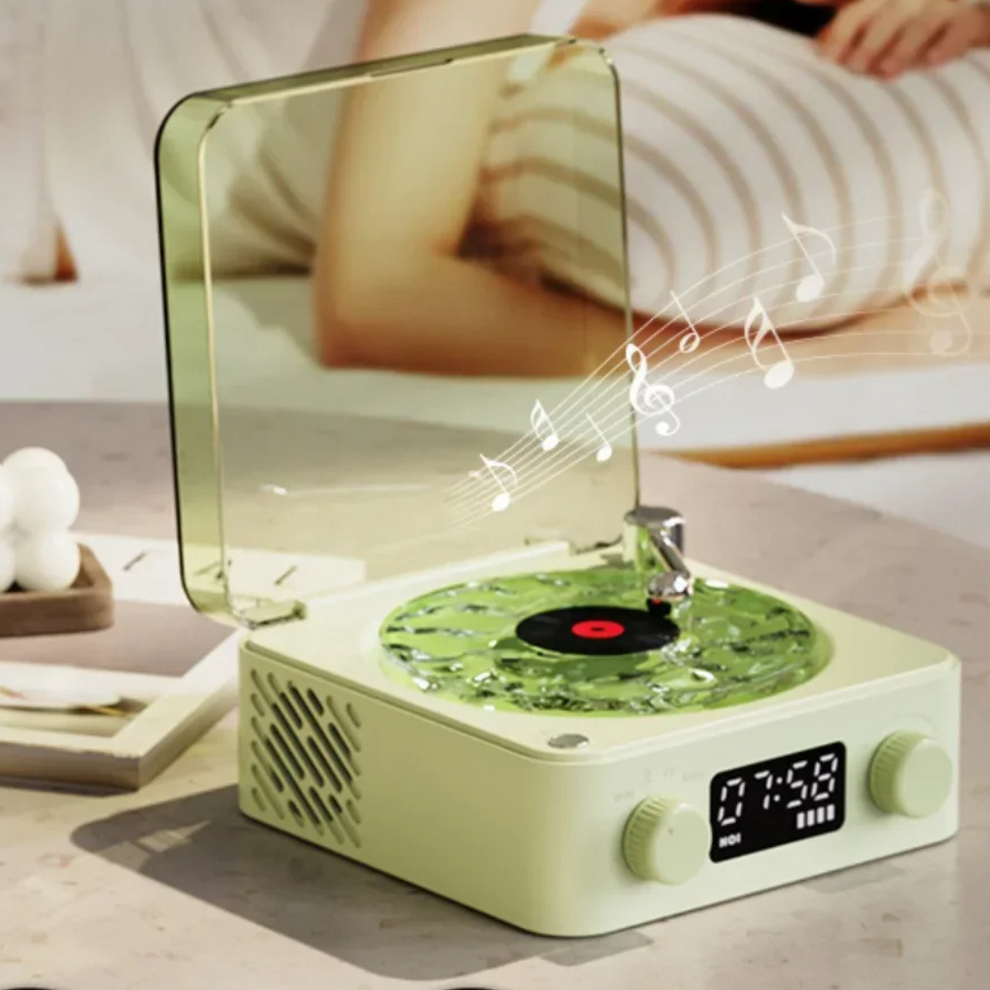 Rynx | VintageVibe Soundbox - Retro Vinyl Speaker with Rotating Turntable