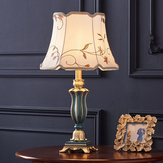 Rynx | Round Fabric Resin Base Classic 1-Light Table Lamp