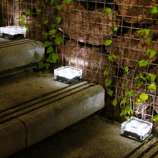Rynx | IceGlow Solar LED Floor Recessed Light | Waterproof | Glass Effect | Garden Lighting in Various Colors