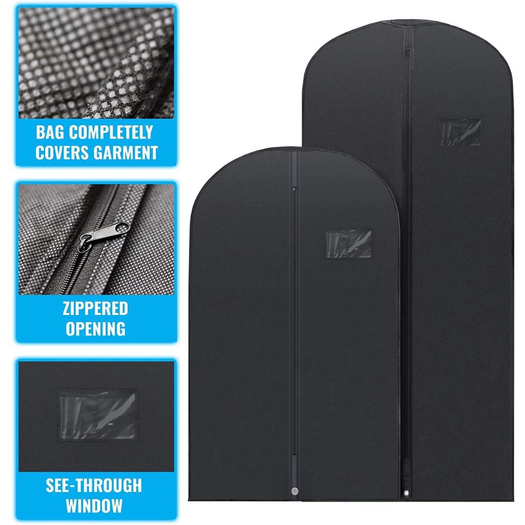 RYNX | 5 Premium Garment Bags - With Transparent Window, Water-Repellent - 40"/54" Inches