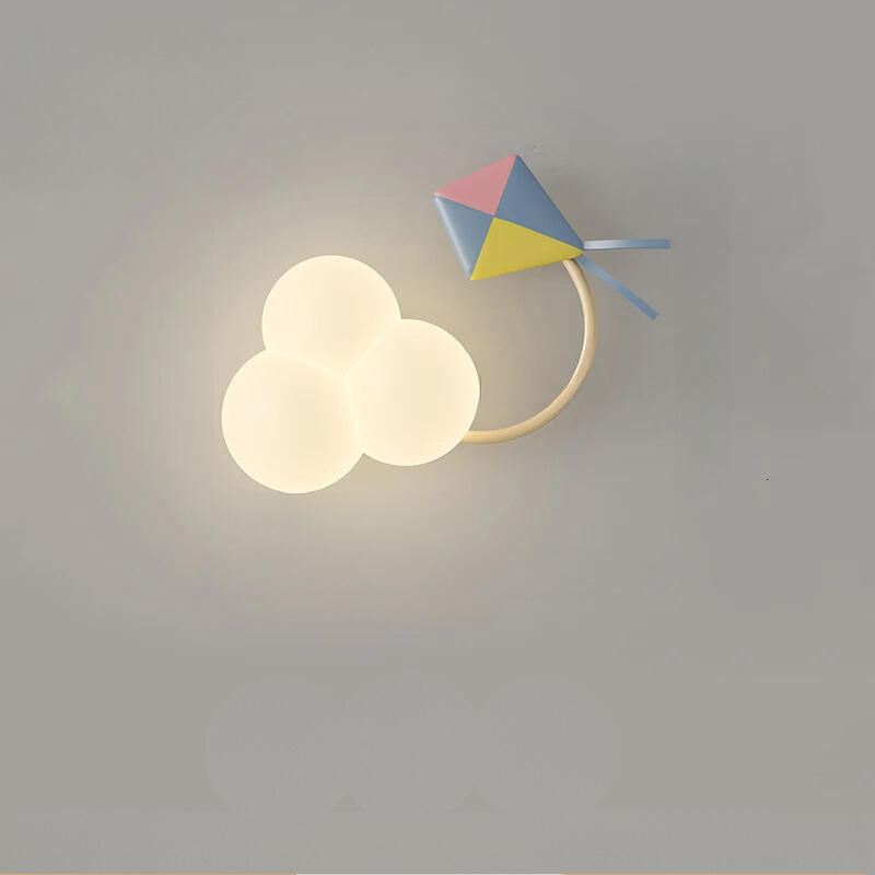 Rynx | CartoonAirplane - Children's Room Wall Lamp with Stars, Rainbow and Airplane Design