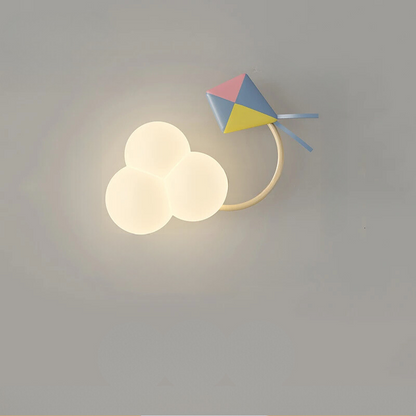 Rynx | CartoonAirplane - Children's Room Wall Lamp with Stars, Rainbow and Airplane Design