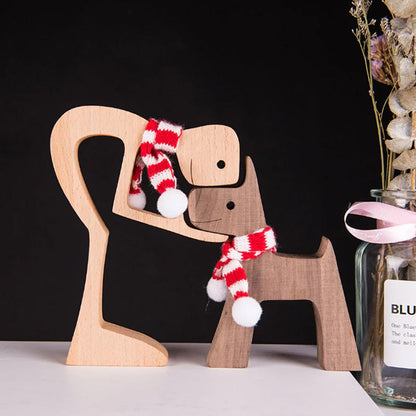 Rynx | Gift for Animal Lovers - Wooden Sculpture Table Ornaments - The Love Between You and Your Furry Friend