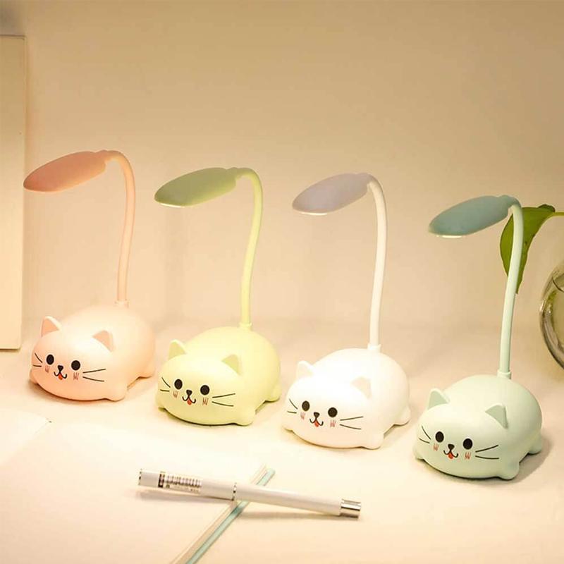 Rynx | Mini Cartoon Cat LED Eye Protection Reading Light USB Rechargeable Desk Lamp